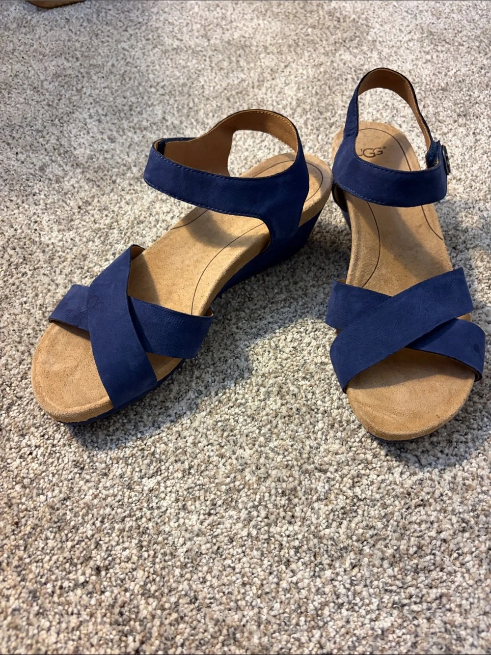 UGG Women's Navy Suede Crisscross Slingback Sandals